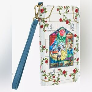 Loungefly Disney Beauty And The Beast Stained Glass Tech Wallet